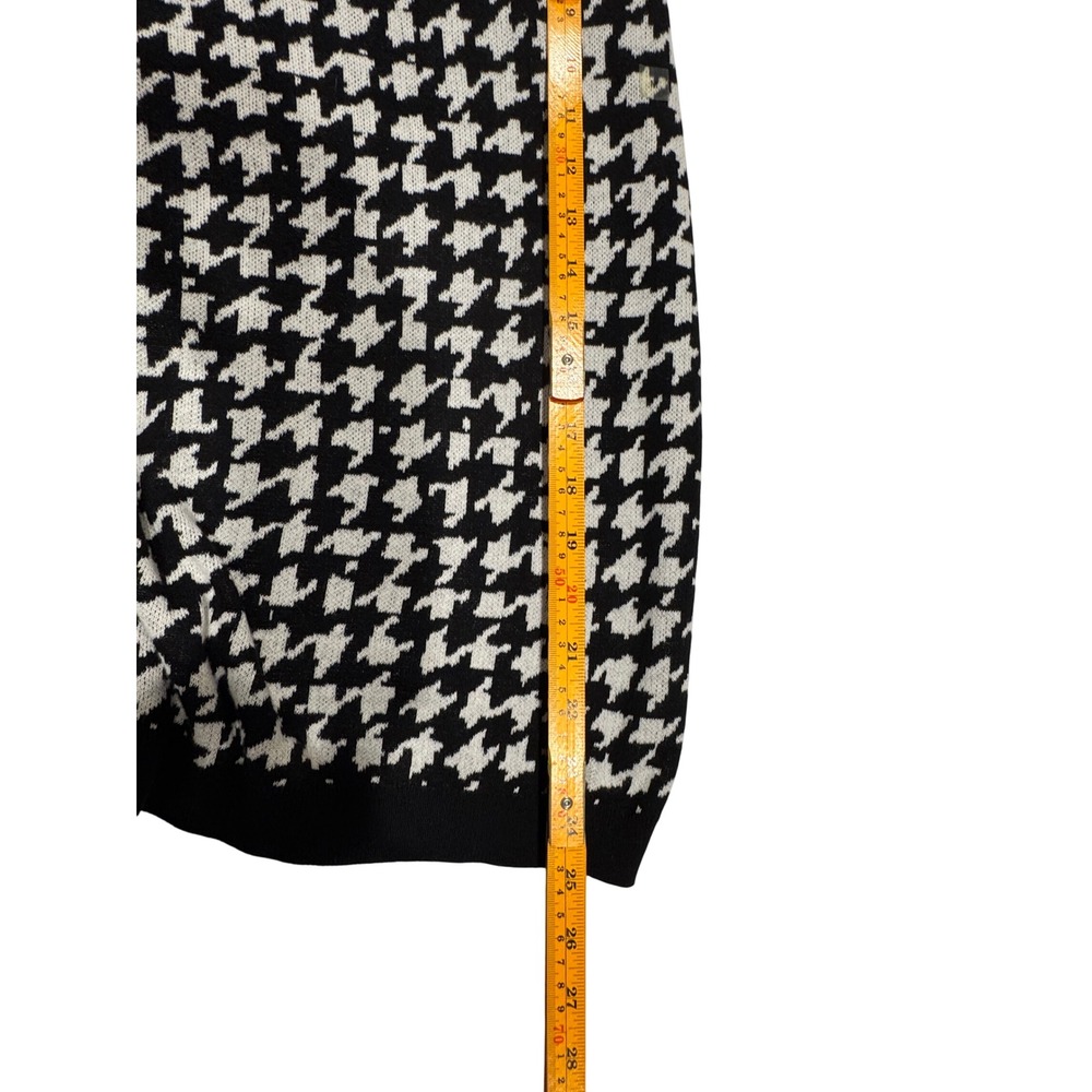 Ann Taylor Factory Womens Houndstooth Cotton Knit Sweater Black White NWT M - Picture 5 of 6